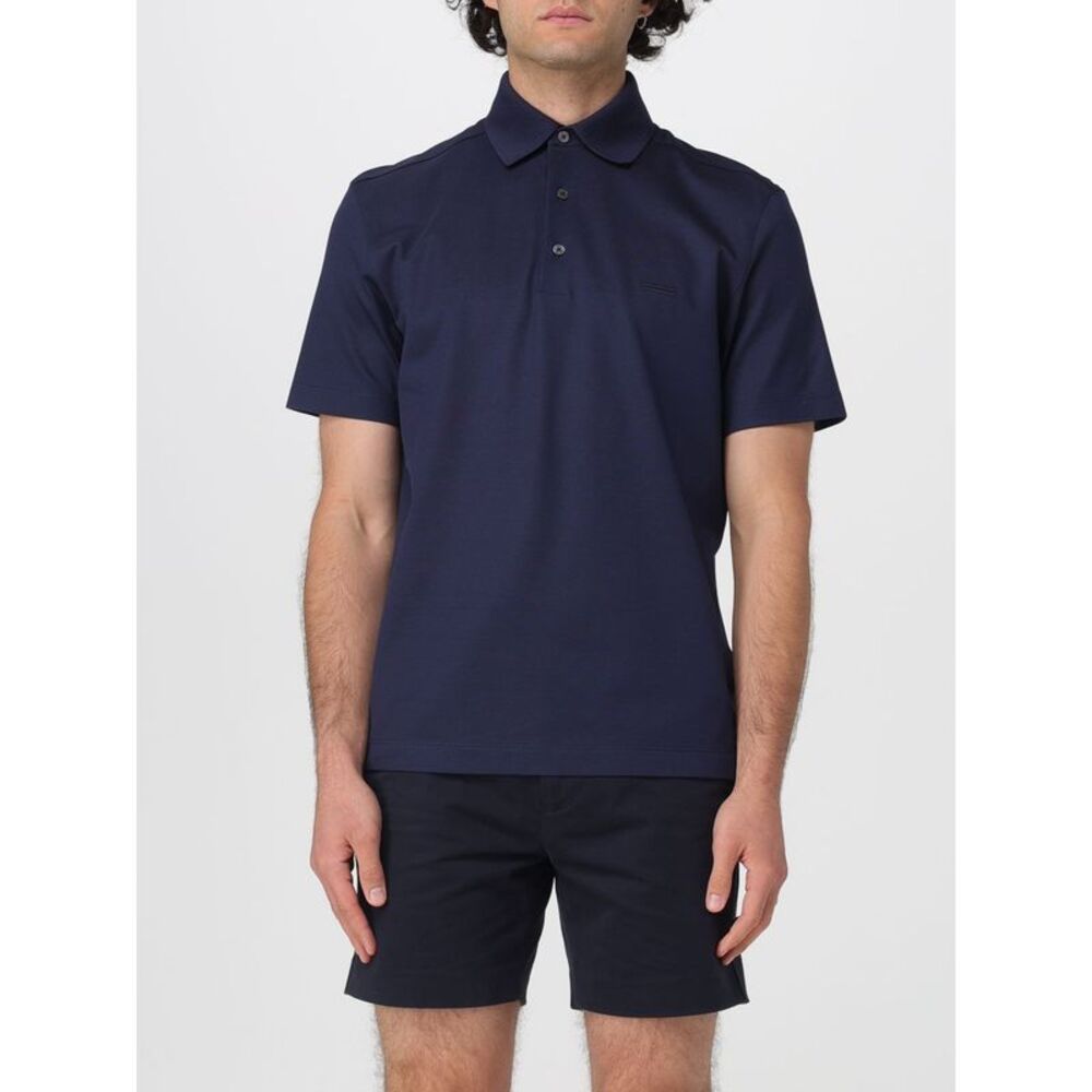 Zegna Polo Shirt Men Blue